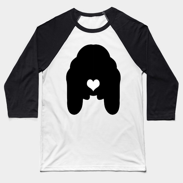 funny basset hound face heart dog black Baseball T-Shirt by T-shirt verkaufen